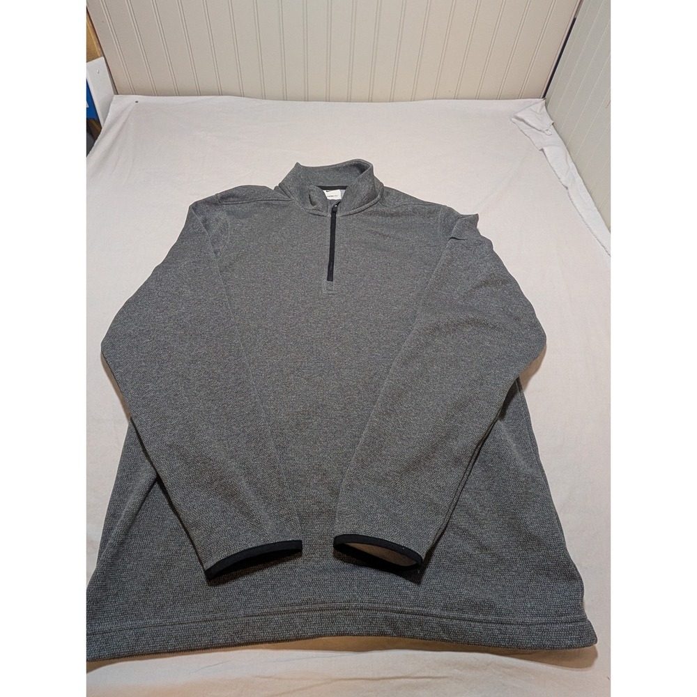 Nike Therma-FIT Mens Large Quarter Zip Pullover Gray Fleece Lined Sweatshirt